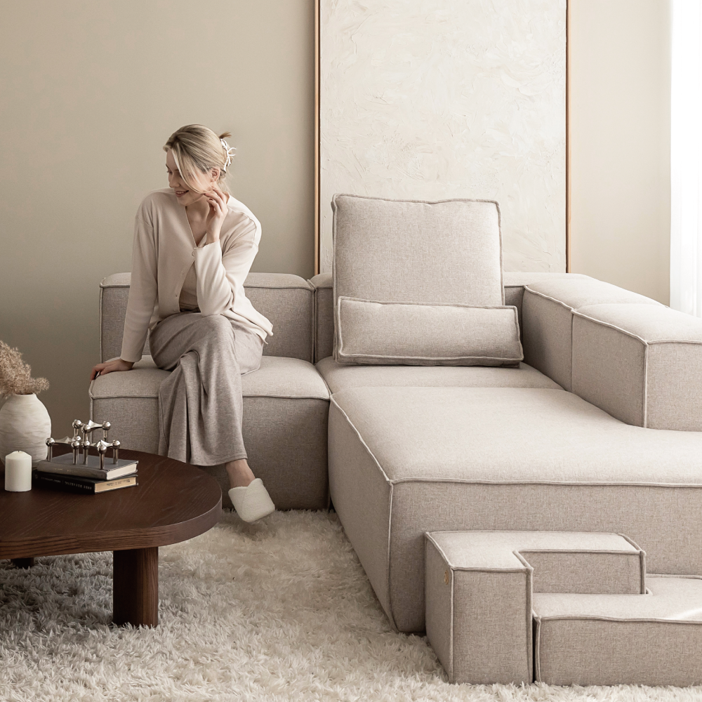 무토 클래시 모듈 4.5인 오픈카우치 패브릭소파