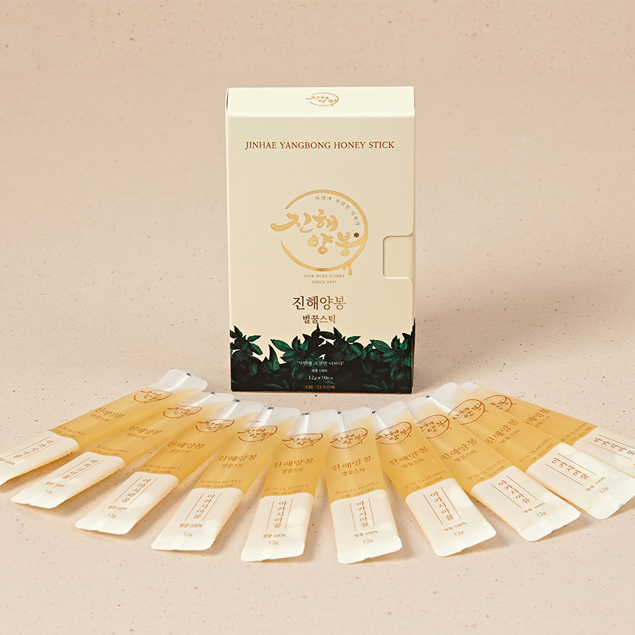 진해양봉 꿀스틱 국산 아카시아 벌꿀 휴대용 허니스틱 12g 10개 답례품 꿀 선물 세트 - 상세 이미지 3