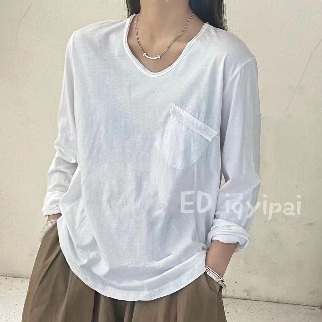 빈티지U넥면티 여름 루즈핏티셔츠 003851 - 메인 이미지
