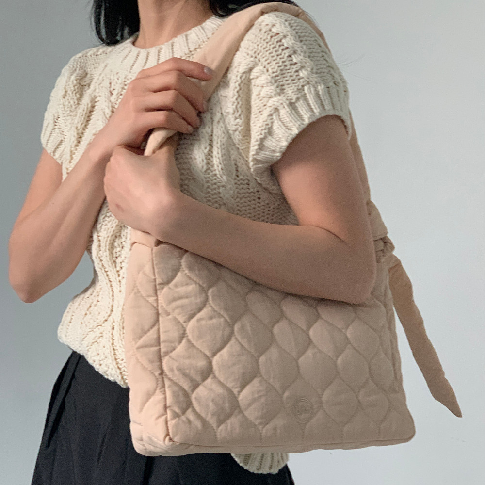 푸딩 리본백 Pudding ribbon Bag (Cream / Peach / Mint) - 상세 이미지 5