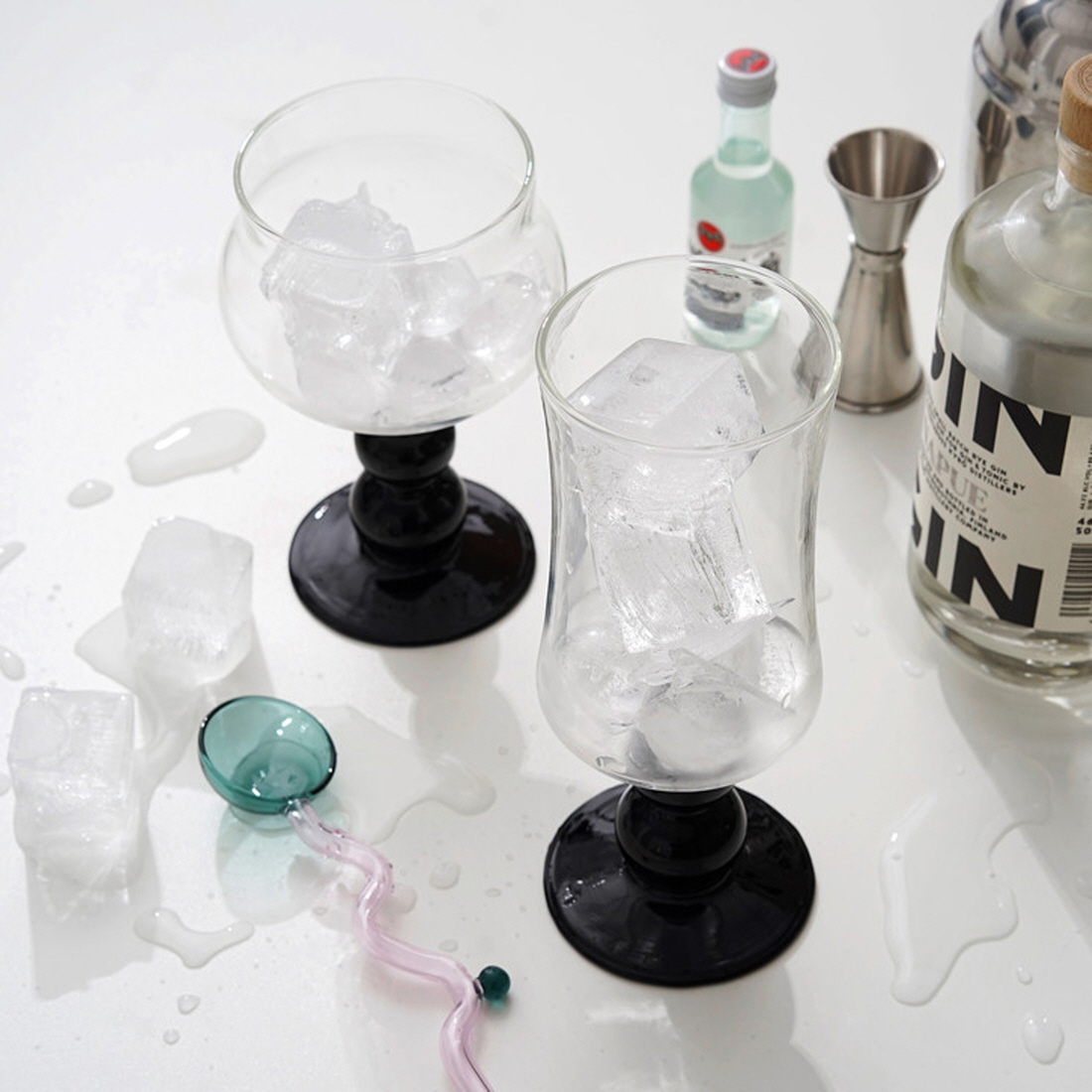 블랙 튤립 고블렛잔 온더락잔 하이볼 맥주잔 2종 400ml 이미지 7