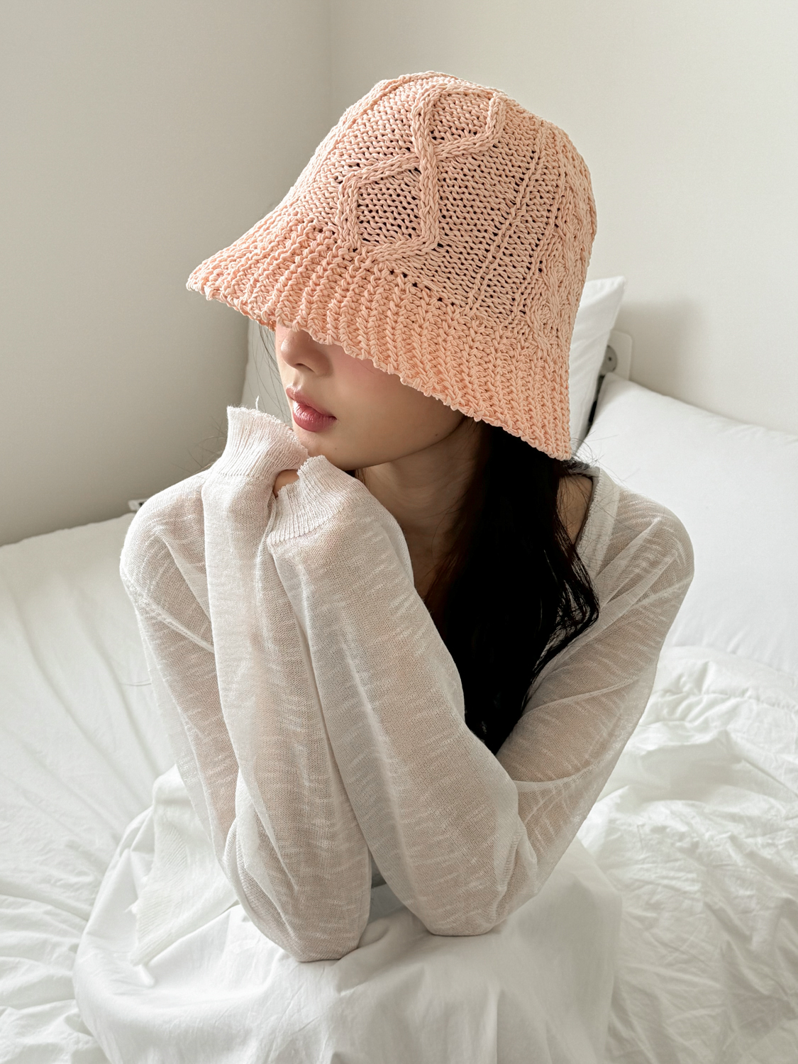 메이 꽈배기 짜임 여름 밀짚 라탄 벙거지 모자 4color 상세 이미지 28