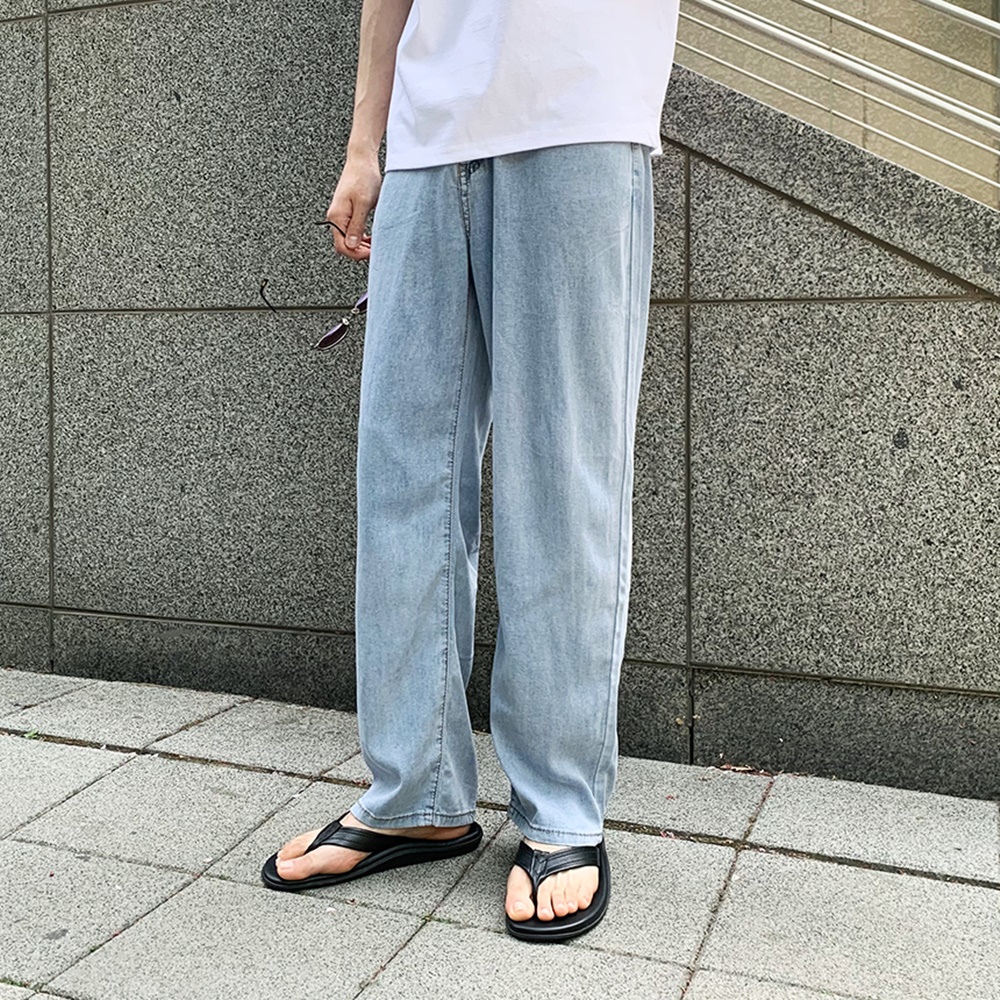 남성여름청바지 남자와이드청바지 연청바지 이미지 2