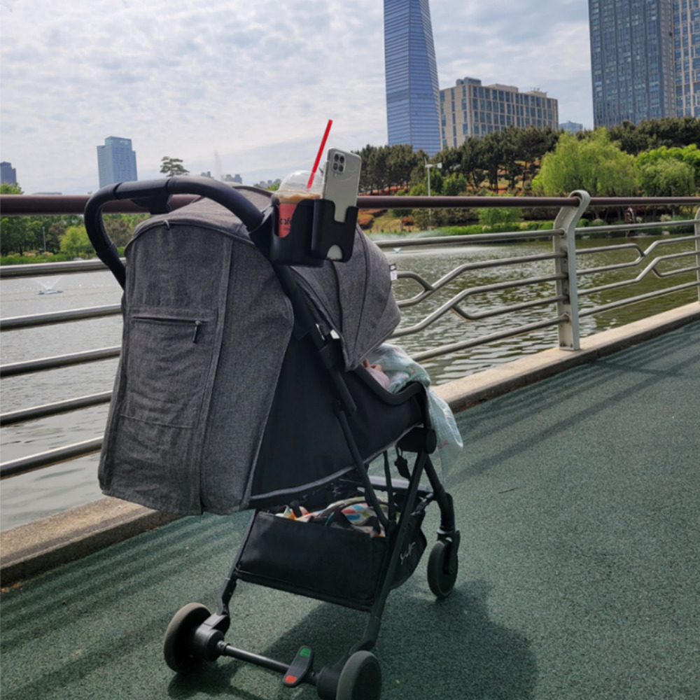 2in1 유모차컵홀더 Z플립 폴드 핸드폰 거치대 휠체어 컵홀더 (부가부 스토케 등 호환)