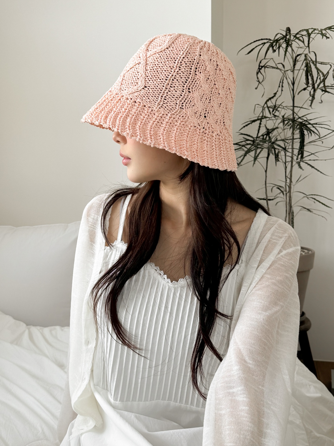 메이 꽈배기 짜임 여름 밀짚 라탄 벙거지 모자 4color 상세 이미지 24