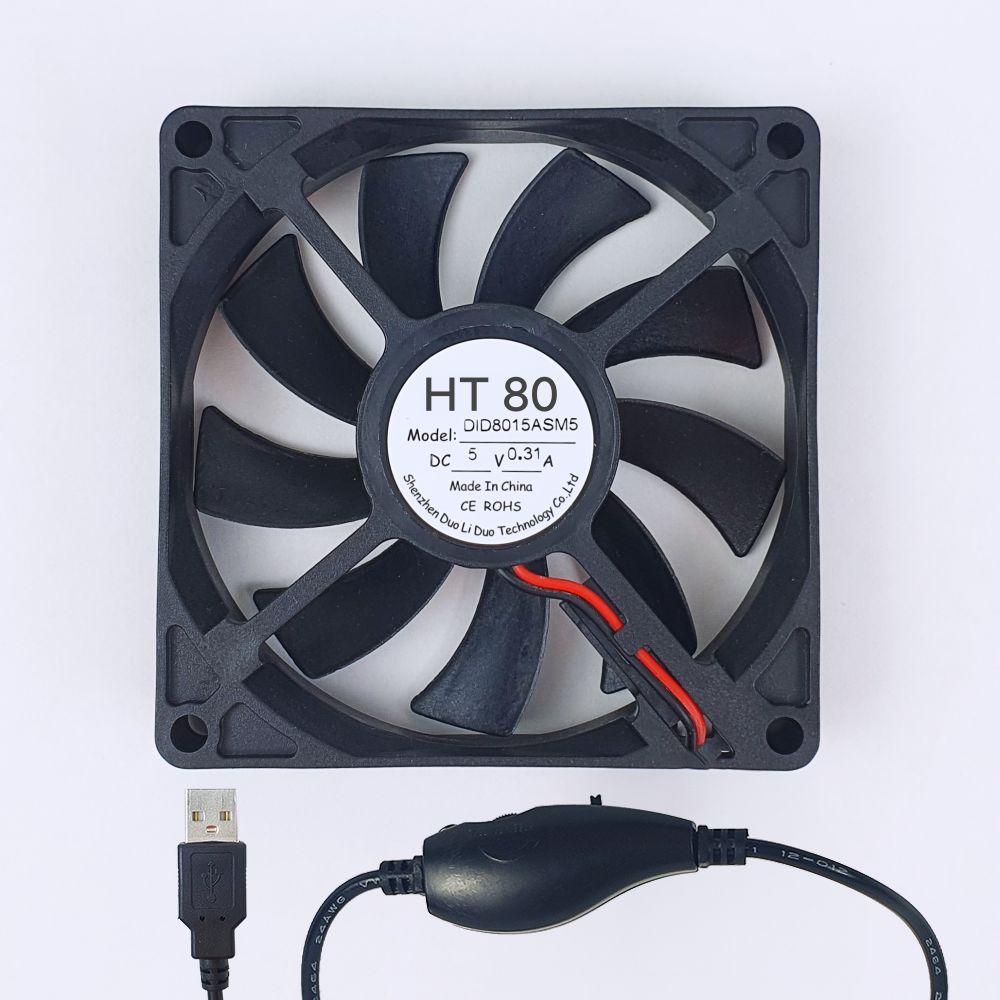 80mm 저소음 DC 소형 냉각 팬모터 쿨러 속도조절 USB 쿨링 팬 - 상품 이미지