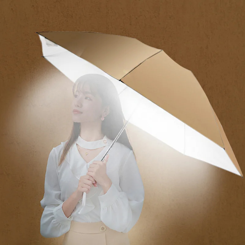 선풍기 우산 접이식 UV 휴대용 LED 조명 USB 충전 냉각 햇빛가리개 우산 - 상세 이미지 2