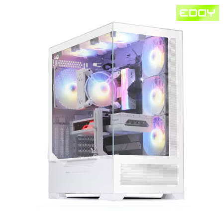 에디 EDDY A6 강화유리 PC케이스 (화이트)