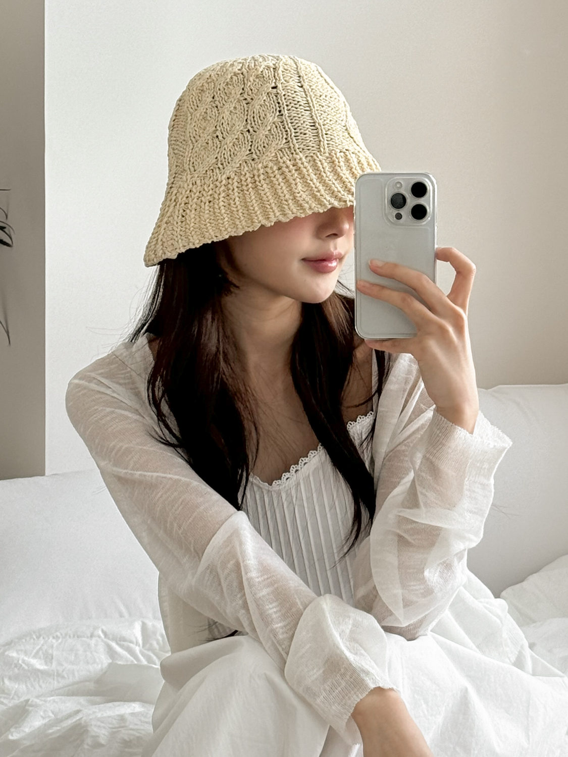 메이 꽈배기 짜임 여름 밀짚 라탄 벙거지 모자 4color 상세 이미지 2