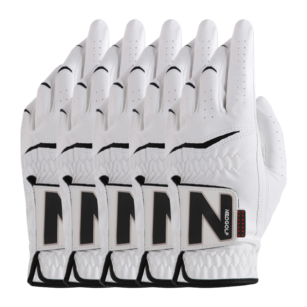 네오글러브 합피 극세사 이중덧댐 남성 골프장갑 5장, 23호, 화이트블랙