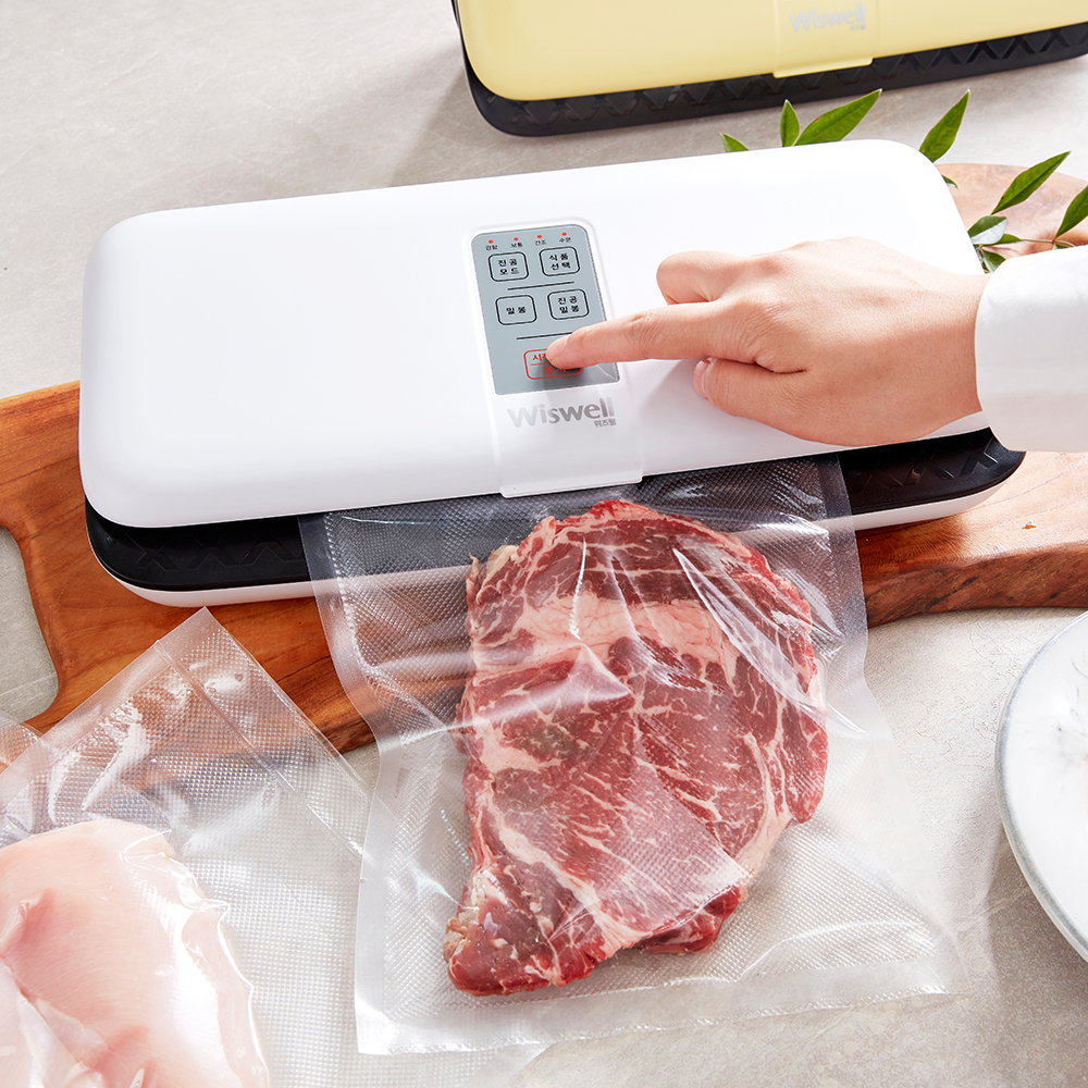 위즈웰 진공포장기 WH6010+비닐팩10p 가정용 진공기 진공압축기 자동 밀봉기 압축팩