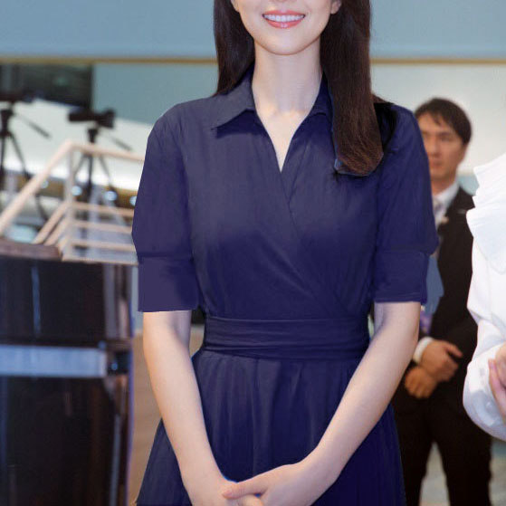 러블리해라 오피스 여름 롱 카라 상견례옷차림 하객원피스 - 상세 이미지 4