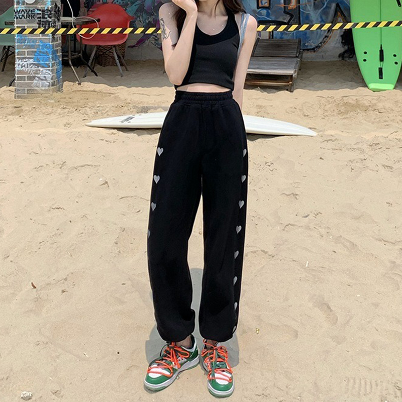 하트 스트링 조거팬츠 밴딩 여성 바지 - 메인 이미지