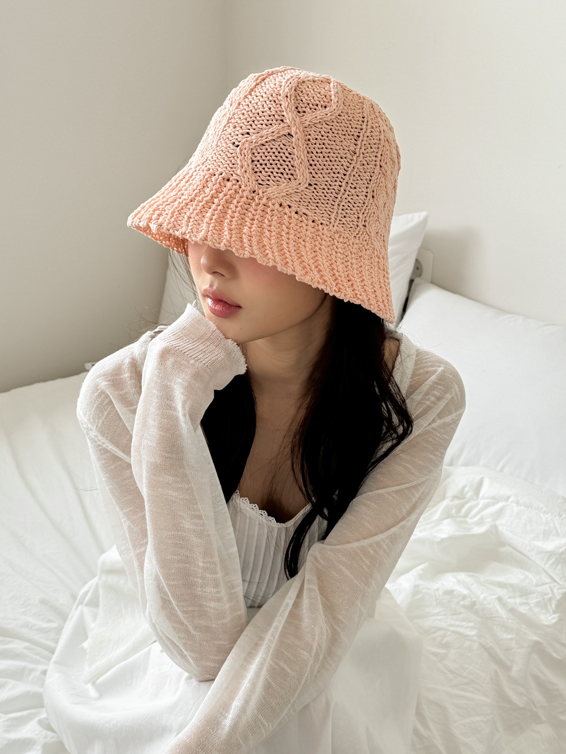 메이 꽈배기 짜임 여름 밀짚 라탄 벙거지 모자 4color 상세 이미지 27