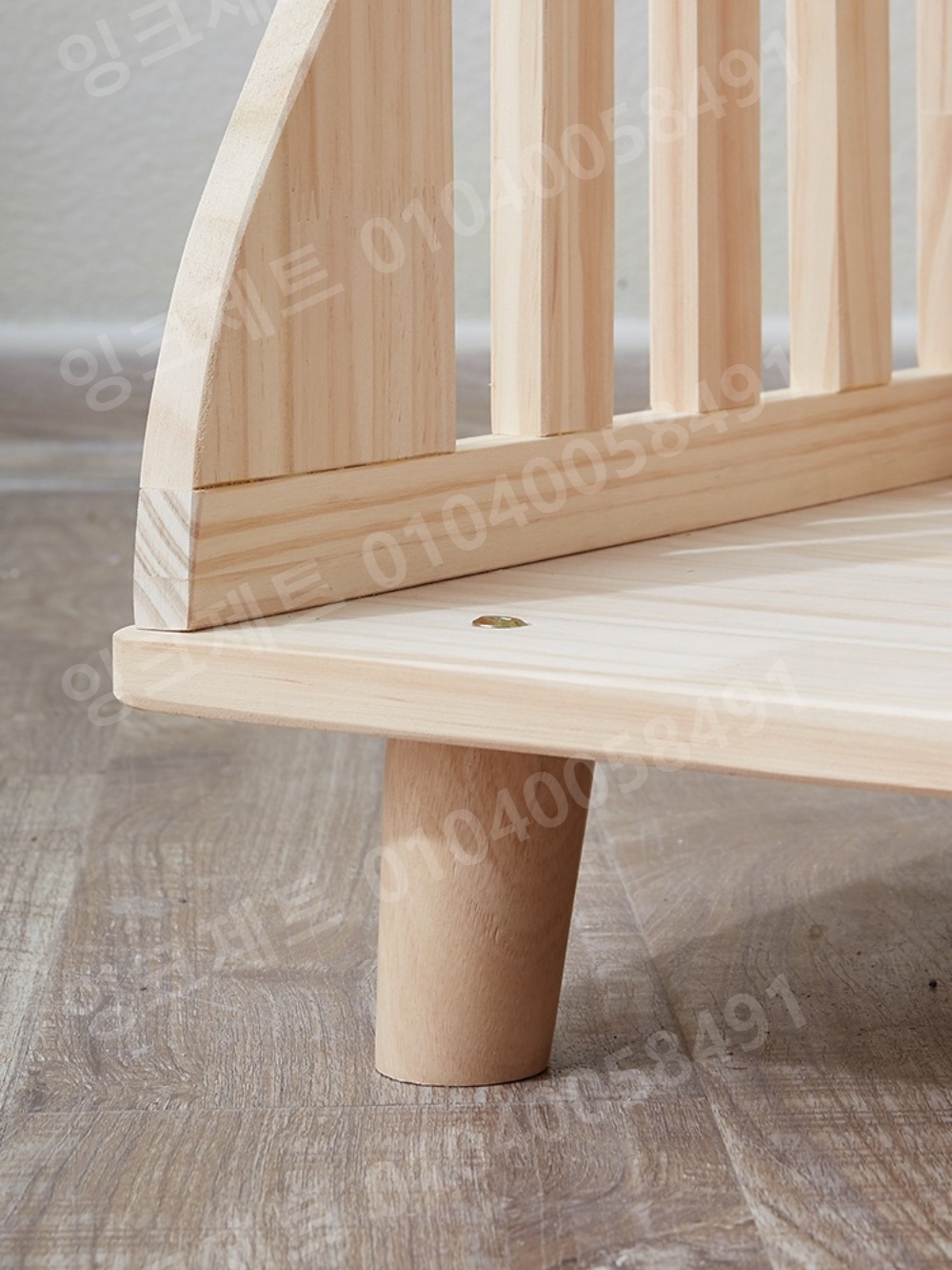 강아지 원목침대 고양이 토끼 1단 난간형 매트 수면 - 상세 이미지 4
