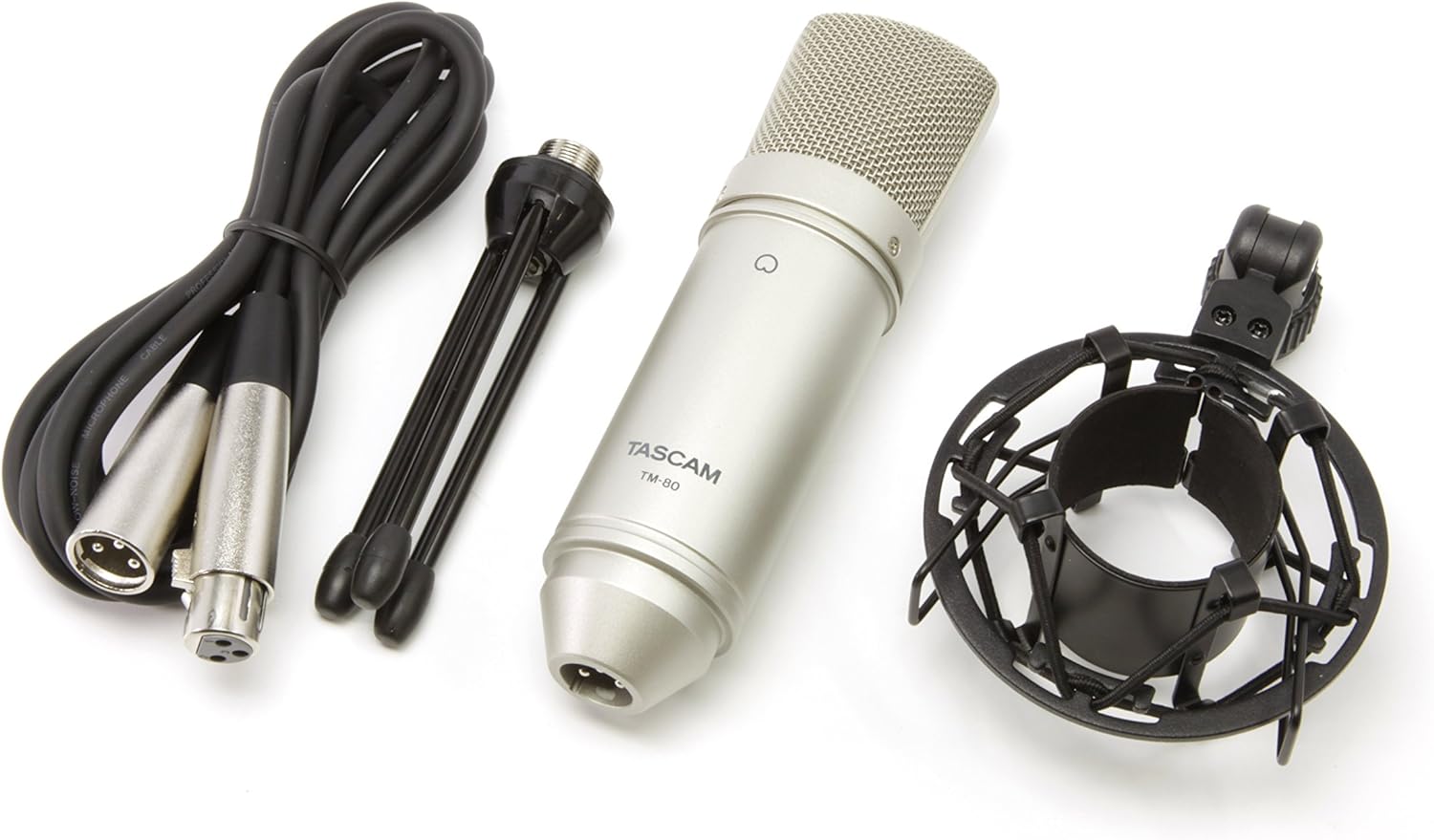타스캠 TASCAM 콘덴서 마이크 홈레코딩 녹음 보컬 TM-80 스탠드 포함 블랙 실버 - 상세 이미지 3