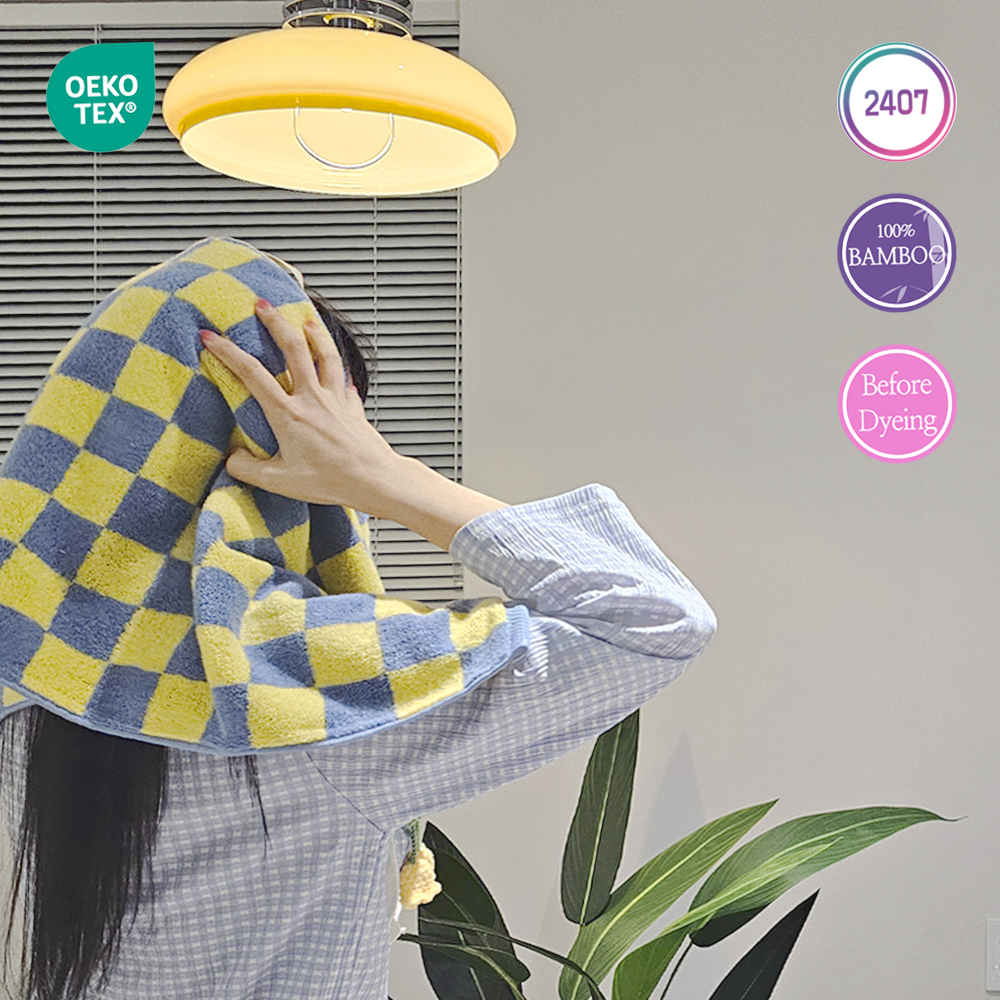 아가일 체크 패턴수건 체커보드 뱀부타올 프리미엄 호텔수건 6매 선물세트