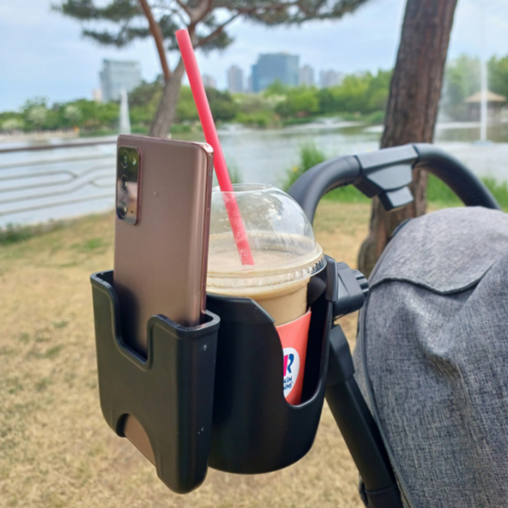 2in1 유모차컵홀더 Z플립 폴드 핸드폰 거치대 휠체어 컵홀더 (부가부 스토케 등 호환)