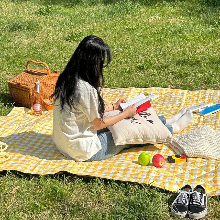 피크닉매트 방수돗자리 두꺼운돗자리 푹신한 대형 옐로우 사진 2