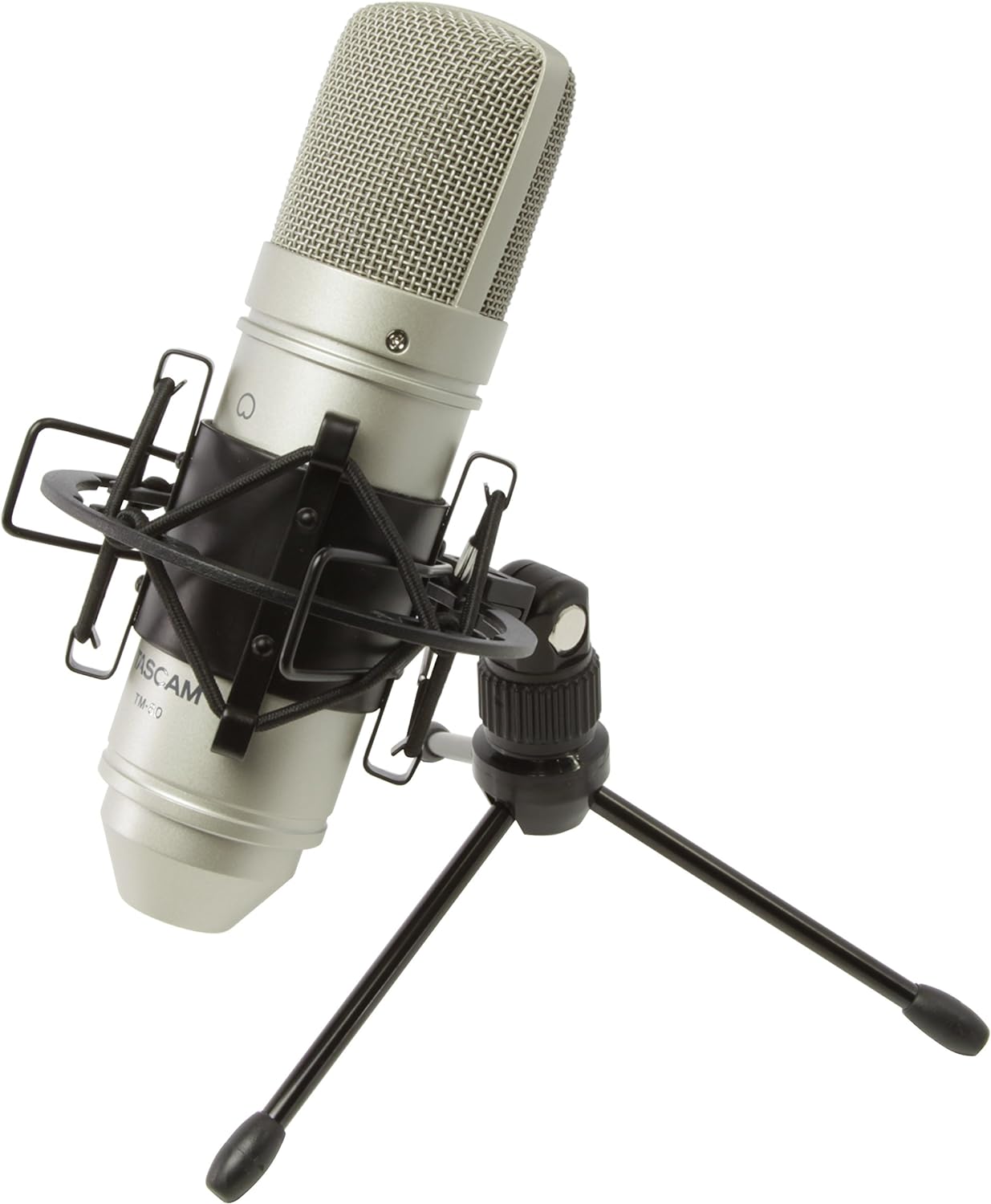 타스캠 TASCAM 콘덴서 마이크 홈레코딩 녹음 보컬 TM-80 스탠드 포함 블랙 실버 - 메인 이미지
