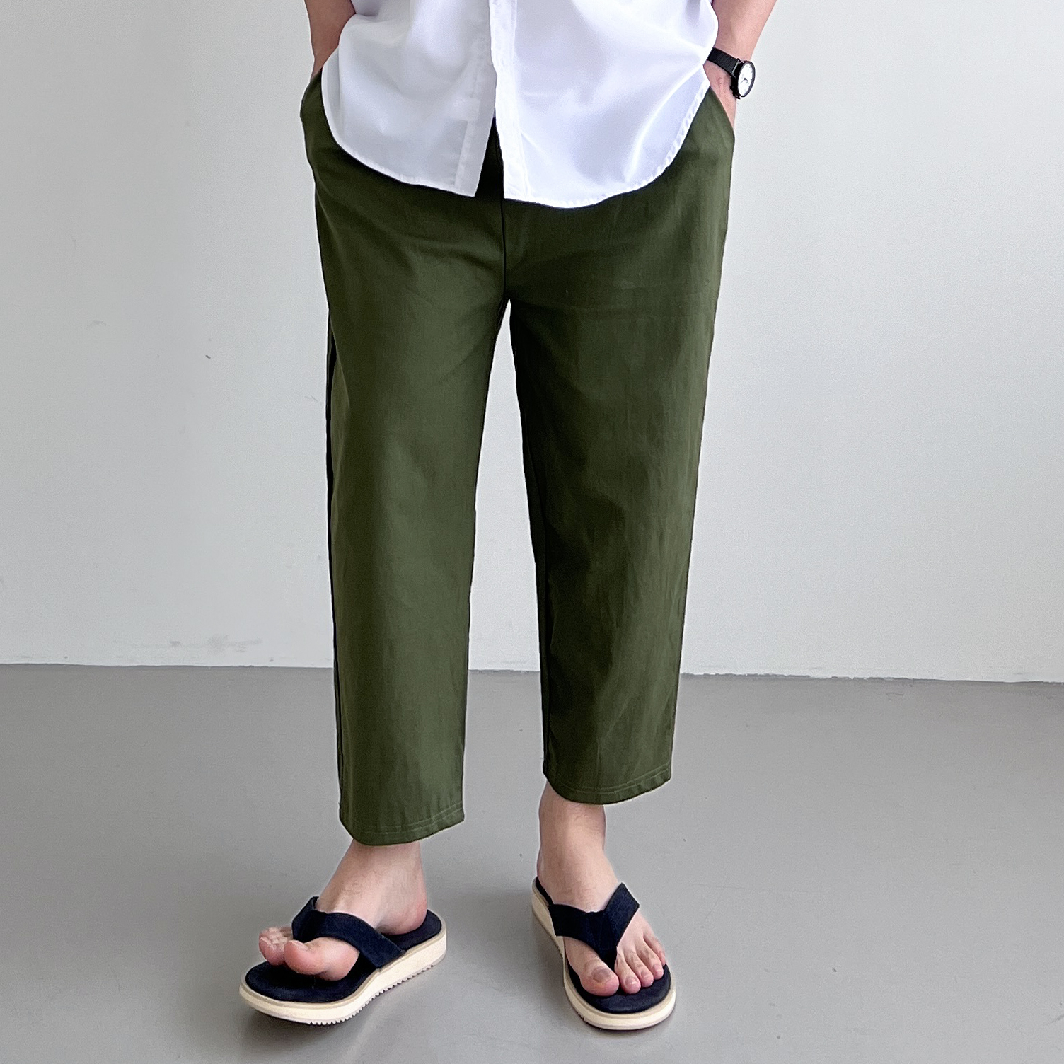 1+1 남자린넨와이드팬츠 남자린넨슬랙스 항아리바지 - 상세 이미지 3