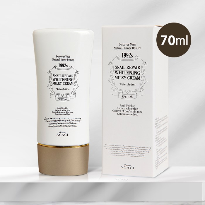 달팽이 톤업 크림 스네일 리페어 화이트닝 밀키크림 70ml 미백 주름 베이스 메이크업 - 상세 이미지 3