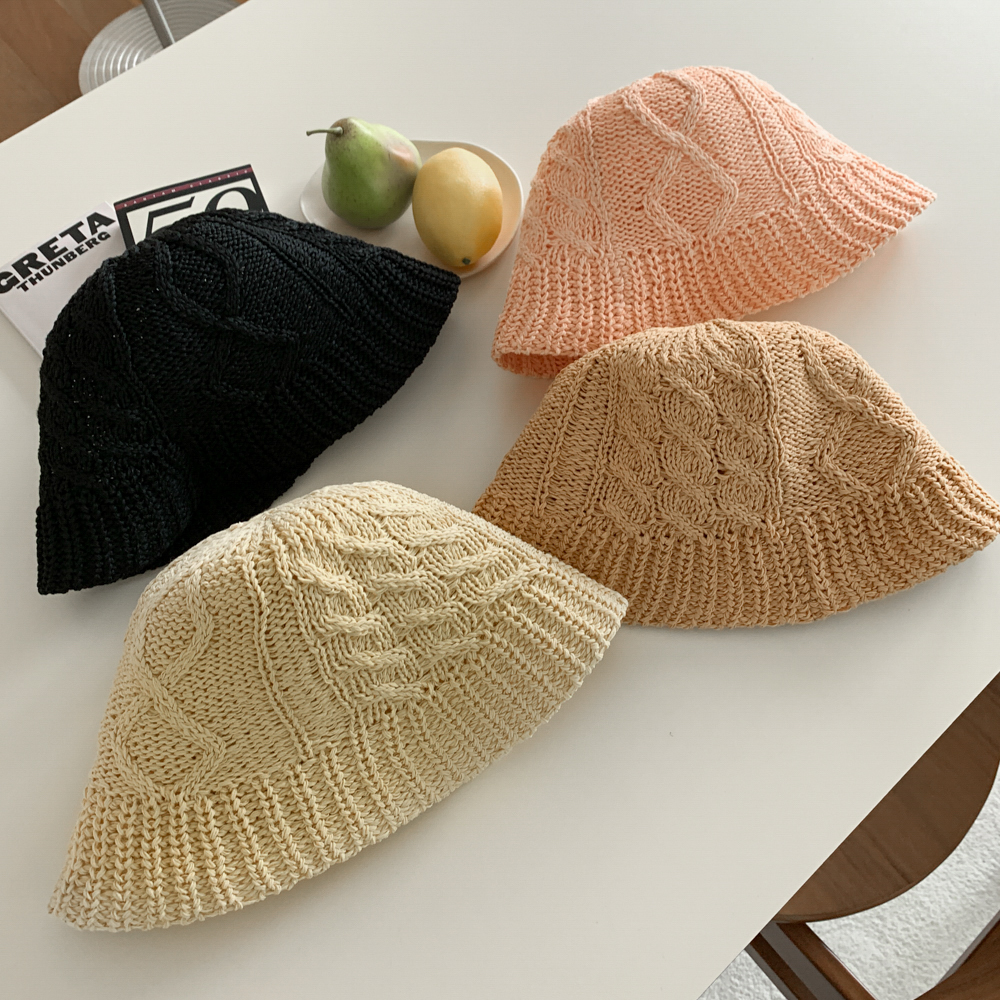 메이 꽈배기 짜임 여름 밀짚 라탄 벙거지 모자 4color 상세 이미지 7