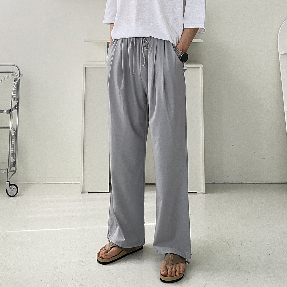 남자 여름 냉장고 바지 밴딩 아이스 쿨링 남자 와이드 팬츠 - 상세 이미지 3