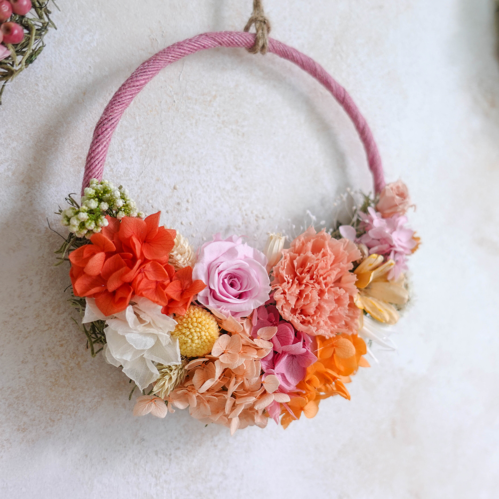 [미니 리스] 시들지않는 생화 프리저브드 플라워 원데이 클래스 수업- 1인 소규모 예약 제품 이미지