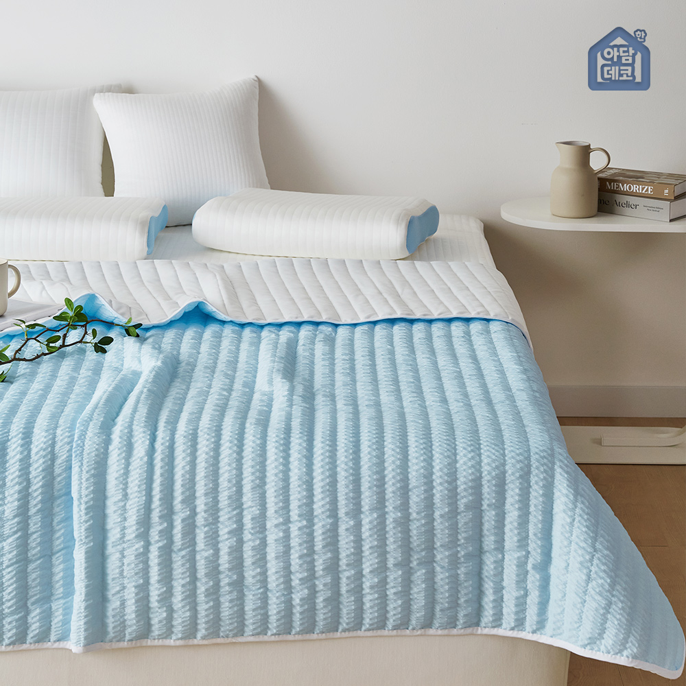 초냉감 퓨어아이스 냉감 이불 양면 블루, SS 150x200 이미지 7