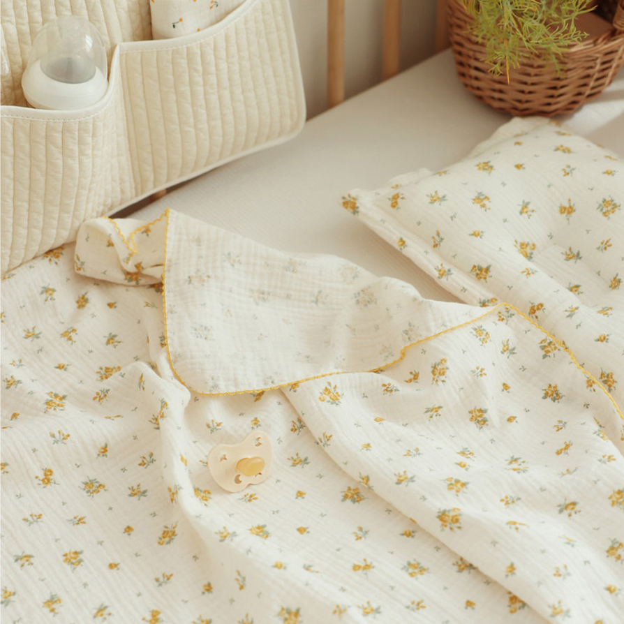 마롤로뜨 아기 블랭킷 거즈 여름 이불 담요 신생아 러블리 블루밍