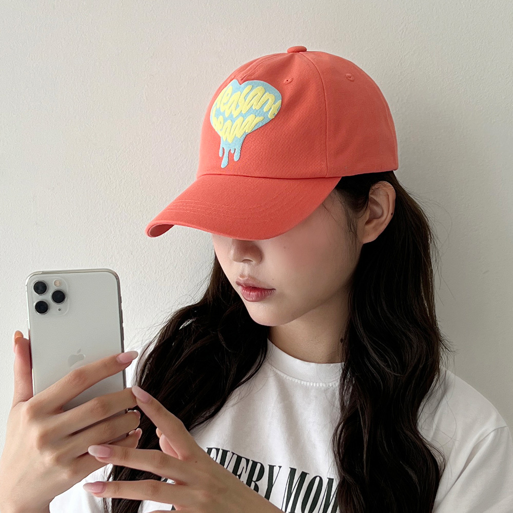 러브 하트 프린팅 볼캡 봄 여름 여자 물놀이 워터파크 캡모자 이미지 6