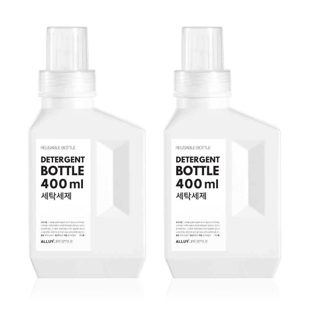 세제소분용기 세탁 세제통 공병 화이트 세탁세제 400ml - 상품 이미지