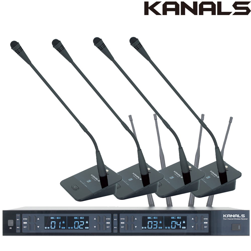 카날스 무선 구즈넥 마이크 MWG-4500 회의용 회의실 방송용 교회 4채널 무선마이크