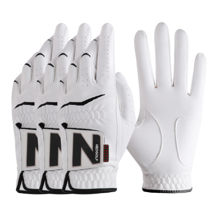 네오글러브 합피 극세사 이중덧댐 남성 골프장갑 3장, 25호, 화이트블랙