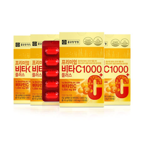 종근당건강 프리미엄 비타C 1000 플러스 1100mg x 100정 4개 GT