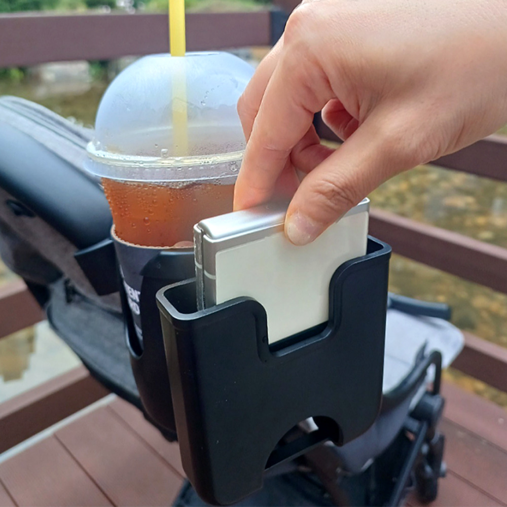2in1 유모차컵홀더 Z플립 폴드 핸드폰 거치대 휠체어 컵홀더 (부가부 스토케 등 호환)