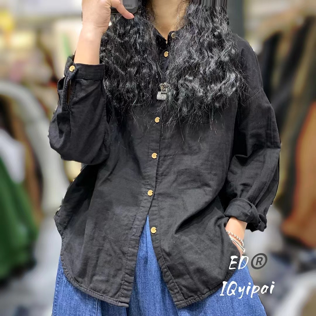 간절기셔츠 칼라넥셔츠 오버핏 루즈핏 8951 - 상세 이미지 5
