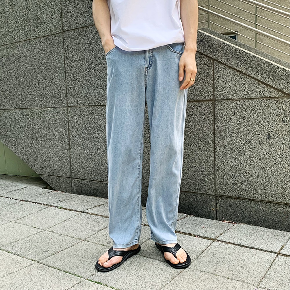 남성여름청바지 와이드연청바지 남자청바지추천 편안한청바지 여름남성바지