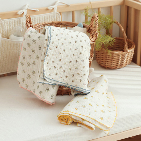 [원가이하] 마롤로뜨 블루밍 핀코트 아기 블랭킷 거즈 사계절 여름 이불 담요 어린이집 L