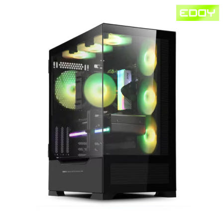 에디 EDDY A6 강화유리 PC케이스 (블랙)