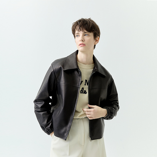 [로보] 베지터블 봄버 레더 재킷 GJK23B046