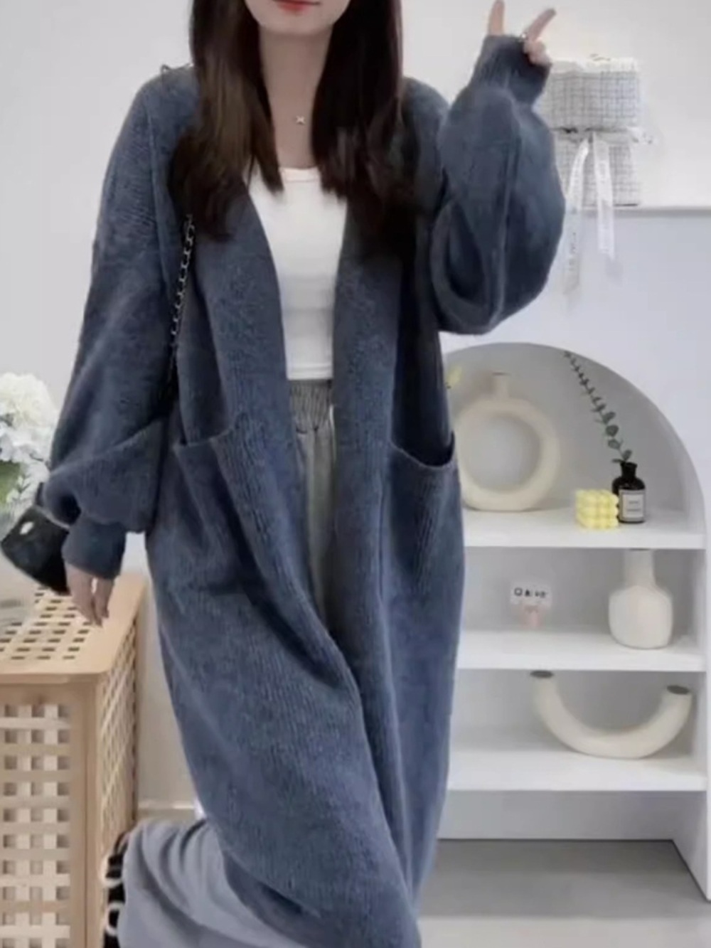 멱살 한번 잡힙시다 9회 김하늘 서정원 롱 가디건 모던 세련된 - 상세 이미지 4