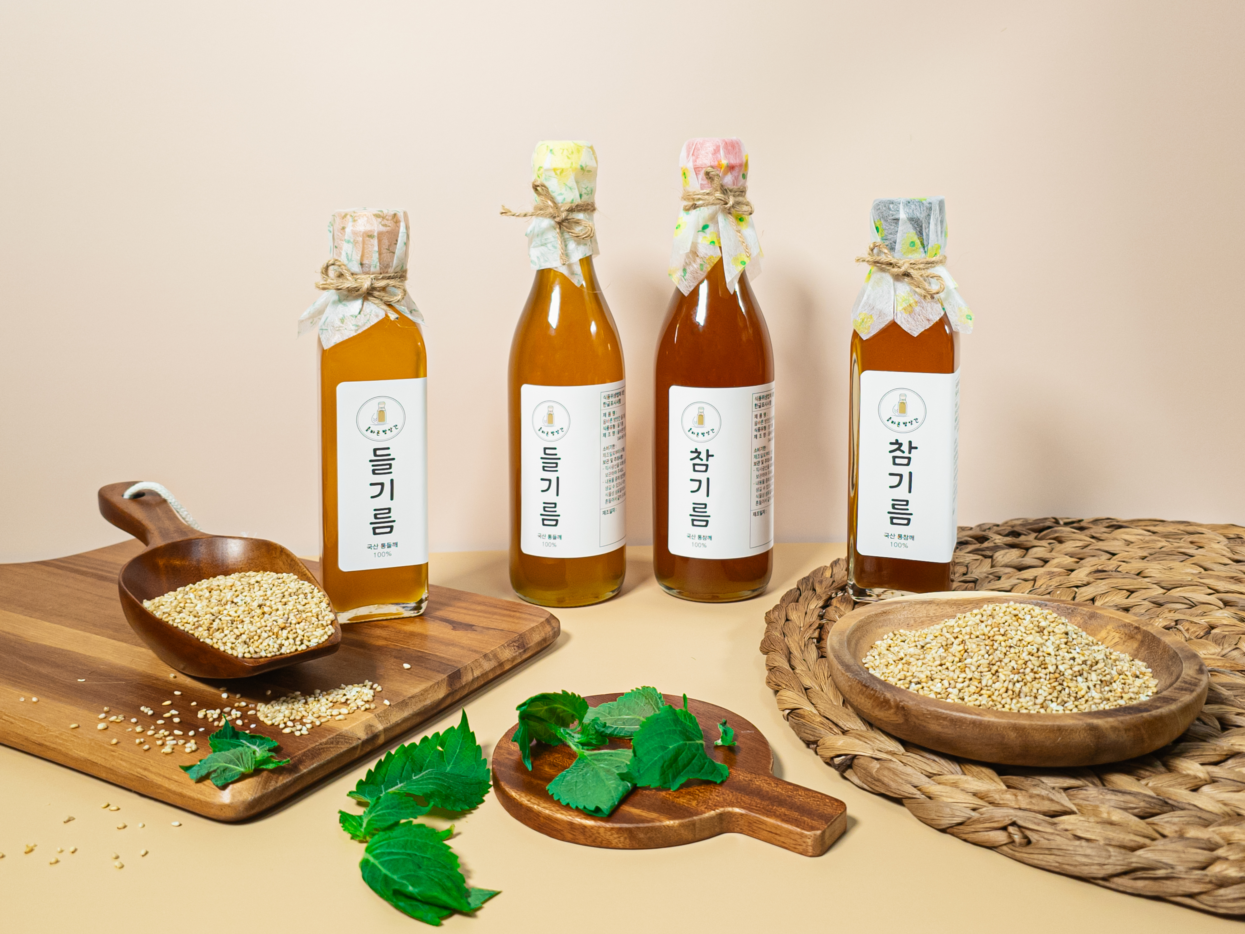 올바른방앗간 25년 햇참깨 국산 저온압착 참기름&들기름 350ml 선물세트 답례품