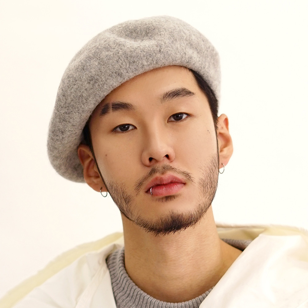 1+1 베레모 빵모자 남자 여자 화가 모자 울 무지 BE01 - 상세 이미지 4