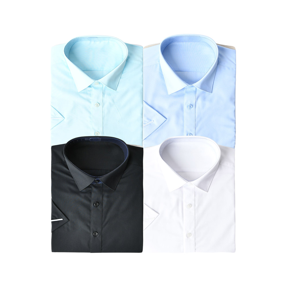 남자 반팔 와이셔츠 여름 남방 슬림핏 정장 무지 화이트 블랙 드레스 빅사이즈