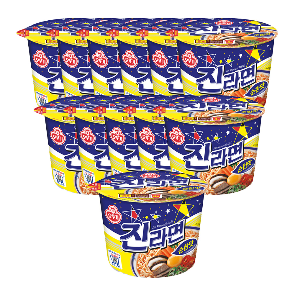 오뚜기 진라면 순한맛 큰컵라면 110g, 12개