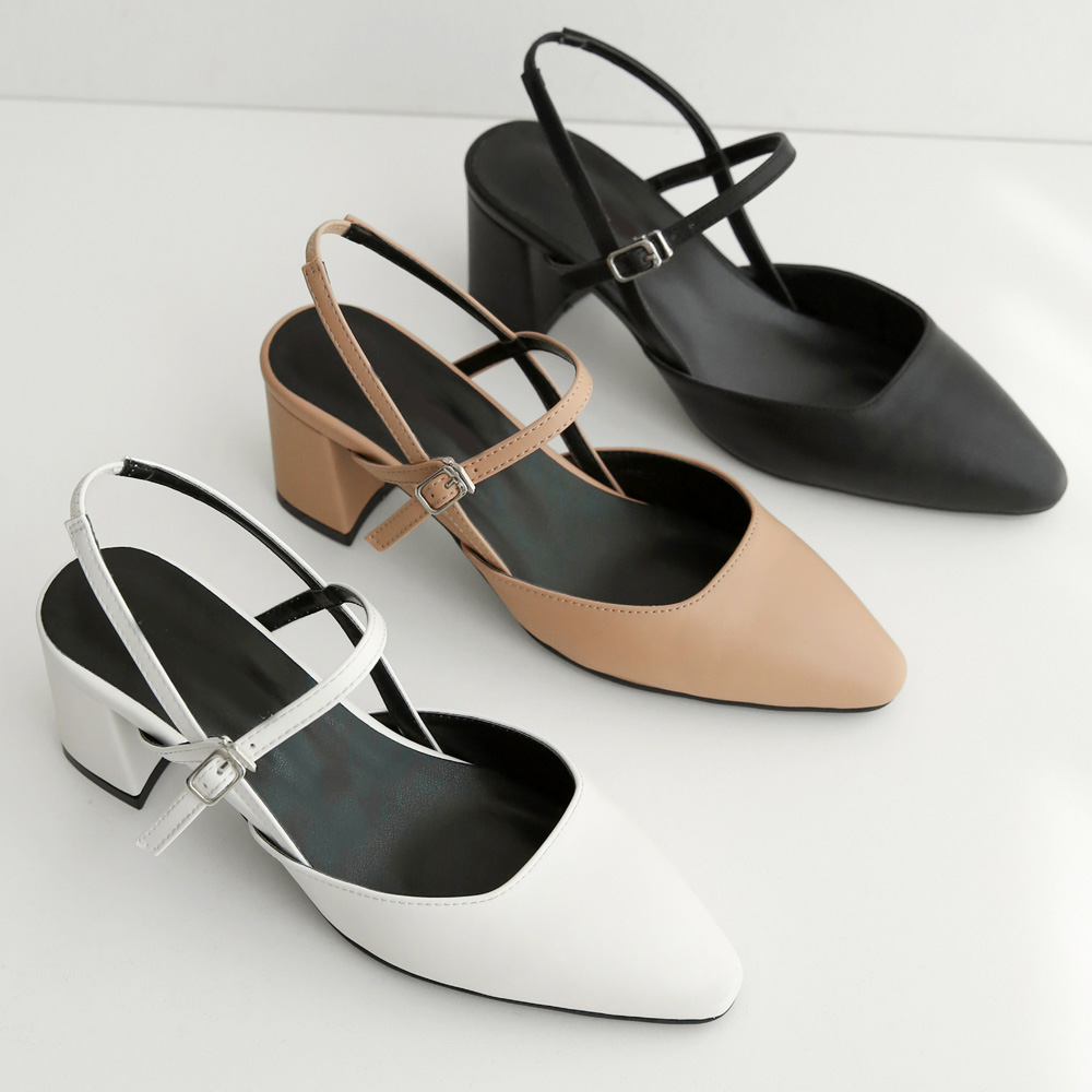 스틸레토 슬링백구두 발편한 여성 빅사이즈 슬링백힐 슈즈