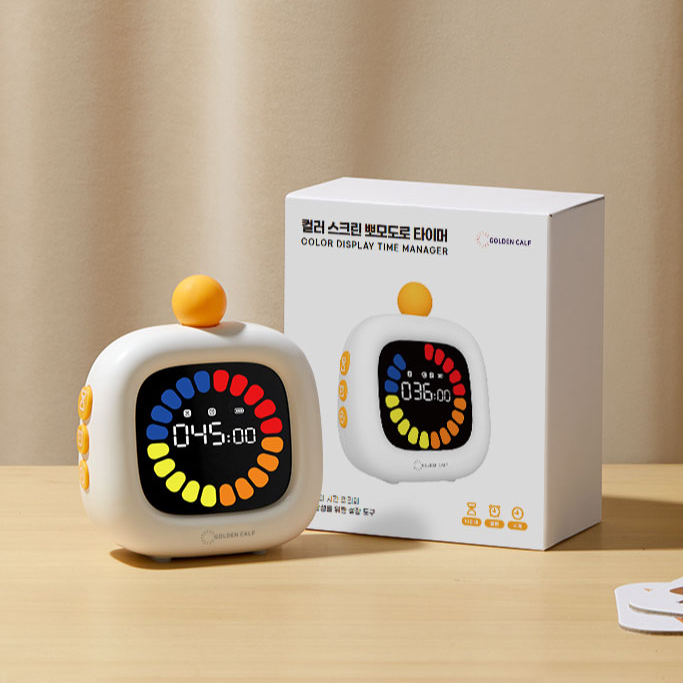 뽀모도로 타이머 컬러스크린 구글타이머 무소음 디지털 타임타이머
