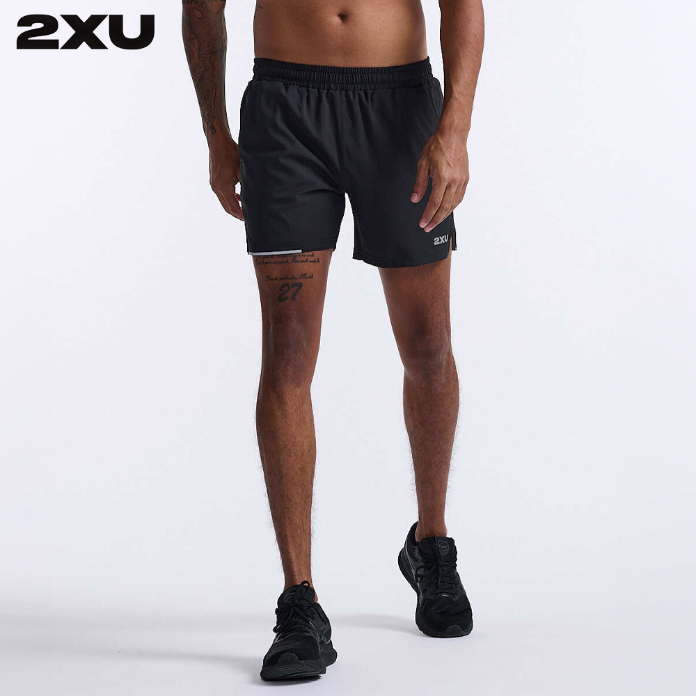 2XU 남자 마라톤 런닝 운동 반바지 에어로 5인치 쇼츠 MR6903B - 상품 이미지